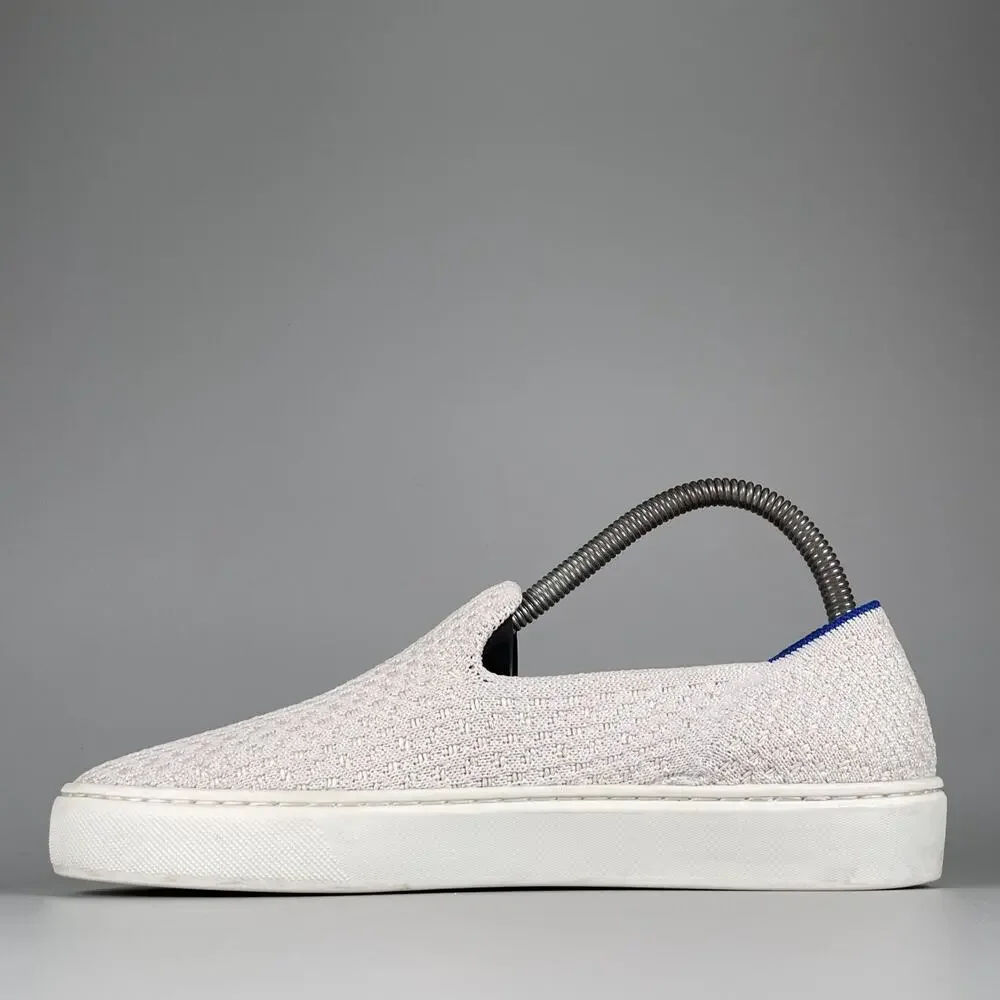 Rothys The Original Women's Size 7 White Knit Sneakers Slip On Tennis Shoes GUC